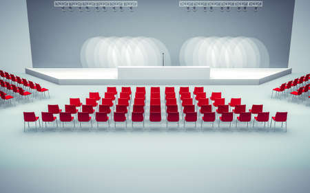 3d render of Conference hall with chairs