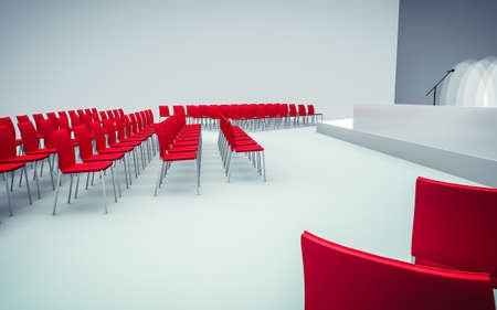 3d render of Conference hall with chairsの写真素材