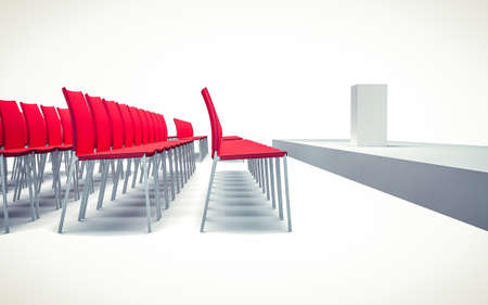 3d Illustration of Conference hall with chairs