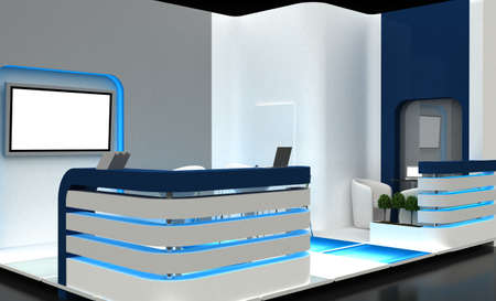 3d illustration of an Exhibition stand
