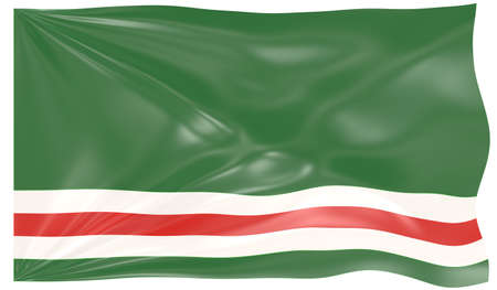 3d Illustration of a Waving Flag of Chechen Republic of Ichkeriaの写真素材