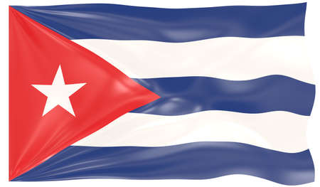 3d Illustration of a Waving Flag of Cubaの写真素材