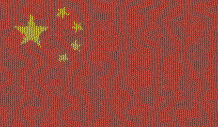 Detailed Illustration of a Knitted Flag of Chinaの写真素材