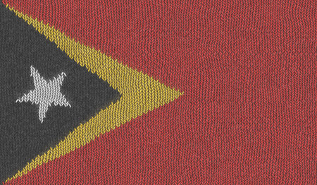 Detailed Illustration of a Knitted Flag of East Timorの写真素材