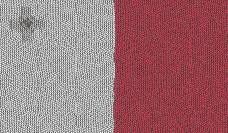 Detailed Illustration of a Knitted Flag of Maltaの写真素材