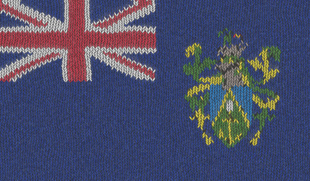Detailed Illustration of a Knitted Flag of Pitcairn Henderson Ducie and Oeno Islandsの写真素材