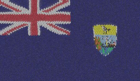 Detailed Illustration of a Knitted Flag of Saint Helenaの写真素材