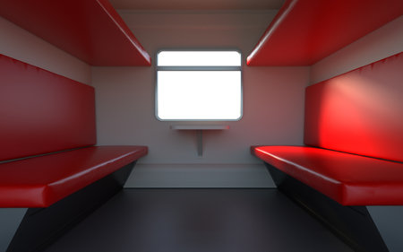3d illustration of a Train coupeの写真素材