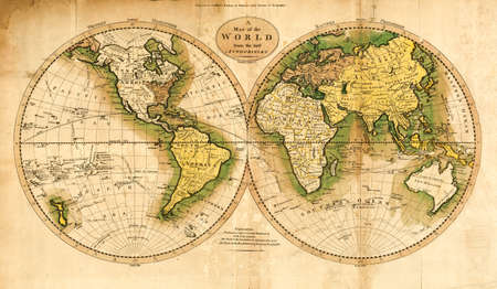 High Quality Antique World Map - Captain Cook Tracks