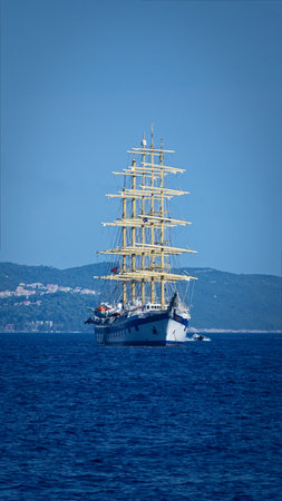 Sailboats and yachts in the sea