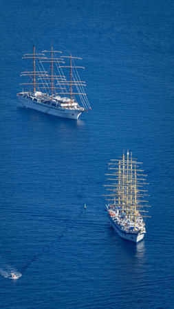 Sailboats and yachts in the sea
