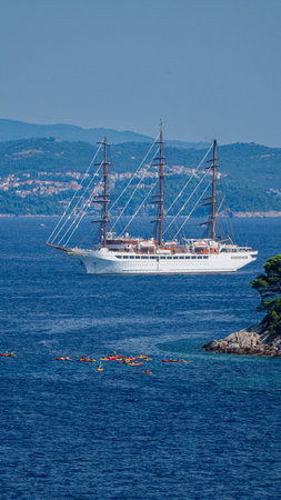 Sailboats and yachts in the sea