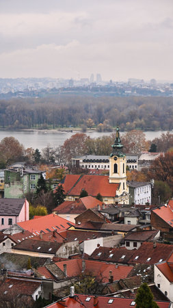 Zenum Belgrade view from Gardosの写真素材
