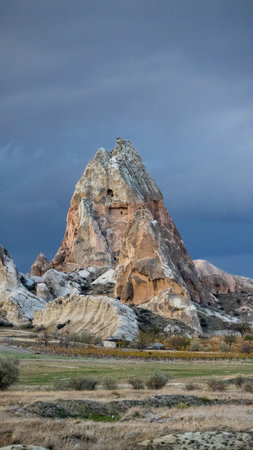 Views of cappadocia with rocks and valleysの写真素材