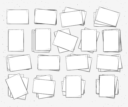 Isolated paper sheet handmade in sketch style. Sketch of paper page. Paper sheet for design cards and posters, collages and presentations, web design, background. Retro design. Vintage Pastel colors.のイラスト素材