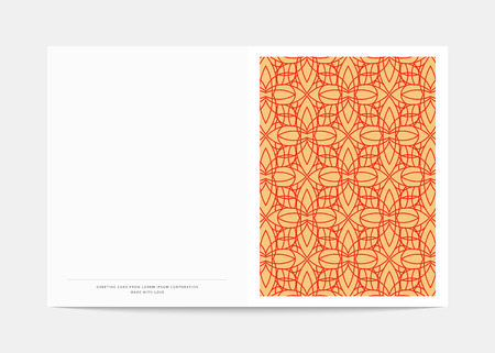 Magazine cover with geometric patterns . Magazine page template . Label template notebook . Abstract for the book coverのイラスト素材