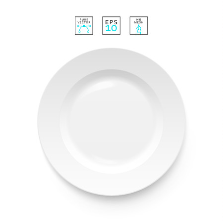 Cutlery items realistic. Plate isolation on a white background . Cutlery object realisticのイラスト素材