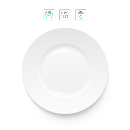 Cutlery items realistic. Plate isolation on a white background . Cutlery object realisticのイラスト素材