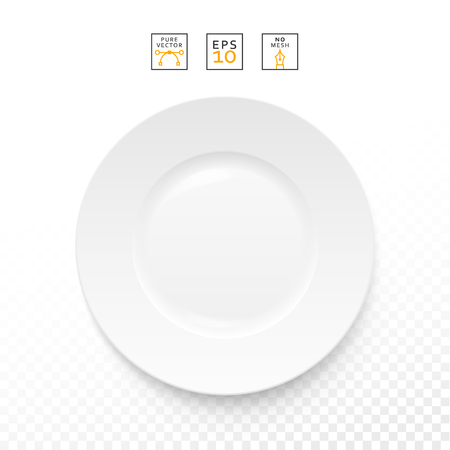 Cutlery items realistic. Plate isolation on a white background . Cutlery object realisticのイラスト素材
