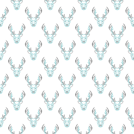 Pattern background with the deer . Seamless patterns with elk . The head of a deer pattern . Pattern design seamless.のイラスト素材