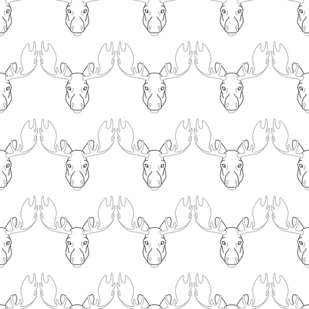 Pattern background with a deer . Seamless patterns with elk. Head pattern elk . Pattern design seamless.のイラスト素材
