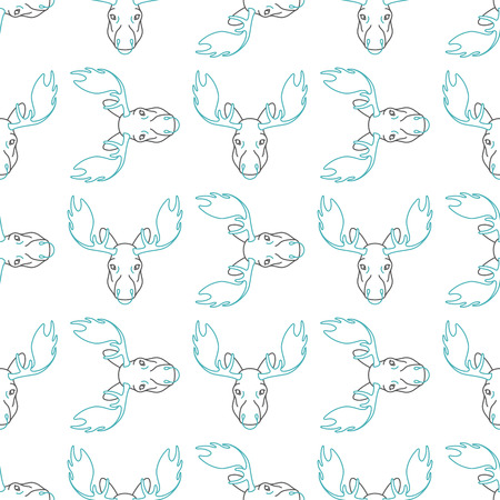 Pattern background with a deer . Seamless patterns with elk. Head pattern elk . Pattern design seamless.のイラスト素材