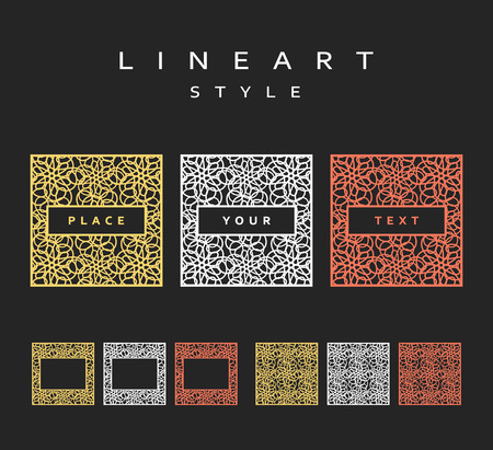Set of design elements.  Labels and frames for packaging for luxury products. The frame for the design.のイラスト素材