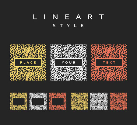 Set of design elements.  Labels and frames for packaging for luxury products. The frame for the design.のイラスト素材