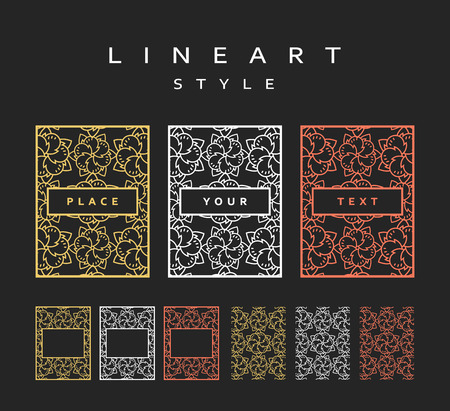 Set of design elements.  Labels and frames for packaging for luxury products. The frame for the design.のイラスト素材