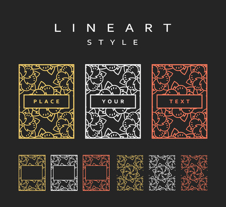 Set of design elements.  Labels and frames for packaging for luxury products. The frame for the design.のイラスト素材