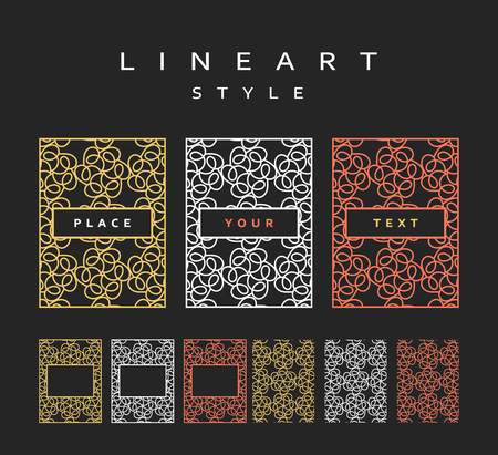 Set of design elements.  Labels and frames for packaging for luxury products. The frame for the design.のイラスト素材
