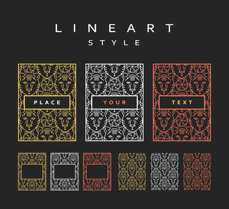 Set of design elements.  Labels and frames for packaging for luxury products. The frame for the design.のイラスト素材