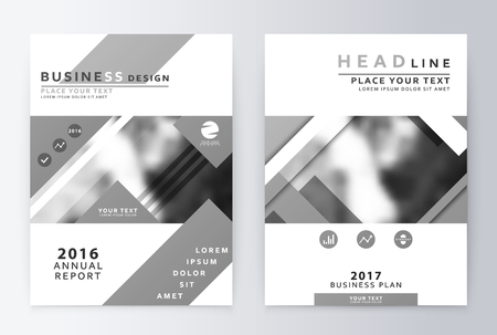 Annual report and brochure. Brochure template reports. The business plan template and a flyer . Business paper . Leaflets and cover A4 presentation layout.のイラスト素材