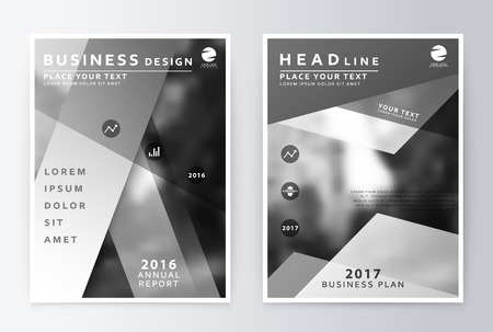 Annual report and brochure. Brochure template reports. The business plan template and a flyer . Business paper . Leaflets and cover A4 presentation layout.のイラスト素材