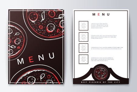 Design menu background pizza for restaurant or coffee.のイラスト素材