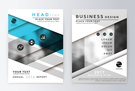 Blue annual Report Brochure. A4 Vector. Annual report design of the first and last page . Business brochure. Catalog Cover. Cover design Report Annual. sover design Report. Business sover design.のイラスト素材