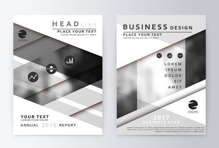 Gray annual Report Brochure. A4 Vector. Annual report design of the first and last page . Business brochure. Catalog Cover. Cover design Report Annual. sover design Report. Business sover design.のイラスト素材