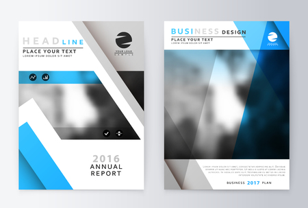Blue annual Report Brochure. A4 Vector. Annual report design of the first and last page . Business brochure. Catalog Cover. Cover design Report Annual. sover design Report. Business sover design.のイラスト素材