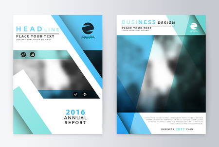 Blue annual Report Brochure. A4 Vector. Annual report design of the first and last page . Business brochure. Catalog Cover. Cover design Report Annual. sover design Report. Business sover design.のイラスト素材
