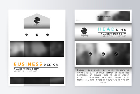 Cover design gray and white. Template brochure. Flyer annual report layout. Presentation template business flyer a4 gray and white.のイラスト素材