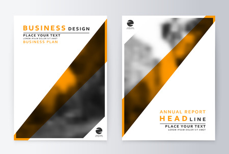 Flyer cover design yellow. Template brochure. Flyer annual report layout. Presentation template, business flyer a4.のイラスト素材