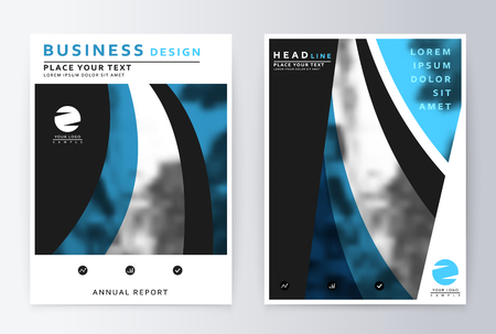 Layout design template, annual report brochure. Business flyer design template background blueのイラスト素材