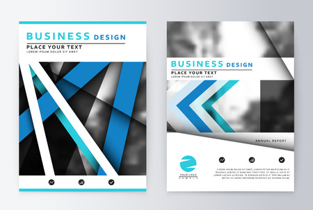 Layout design template, annual report brochure. Business flyer design template background blueのイラスト素材
