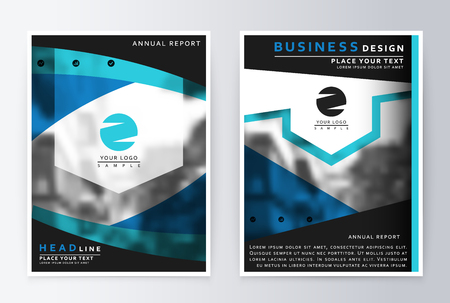 Layout design template, annual report brochure. Business flyer design template background blueのイラスト素材