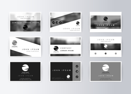 Set of business cards, gray background. Template information card. Concept corporate layout paper. Modern set card businessのイラスト素材