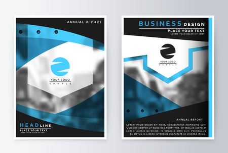 Layout design template, annual report brochure. Business flyer design template background blueのイラスト素材