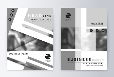 Layout design template, annual report brochure. Business flyer design template grey backgroundのイラスト素材