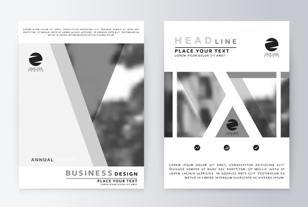 Layout design template, annual report brochure. Business flyer design template grey backgroundのイラスト素材