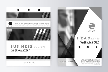 Layout design template, annual report brochure. Business flyer design template grey backgroundのイラスト素材