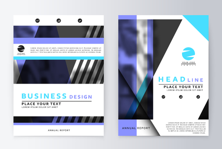 Layout design template, annual report brochure. Business flyer design template lilac and blue backgroundのイラスト素材